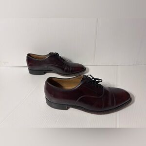 Johnston & Murphy Optima Burgundy Leather Oxford cap toe dress shoe men size 10